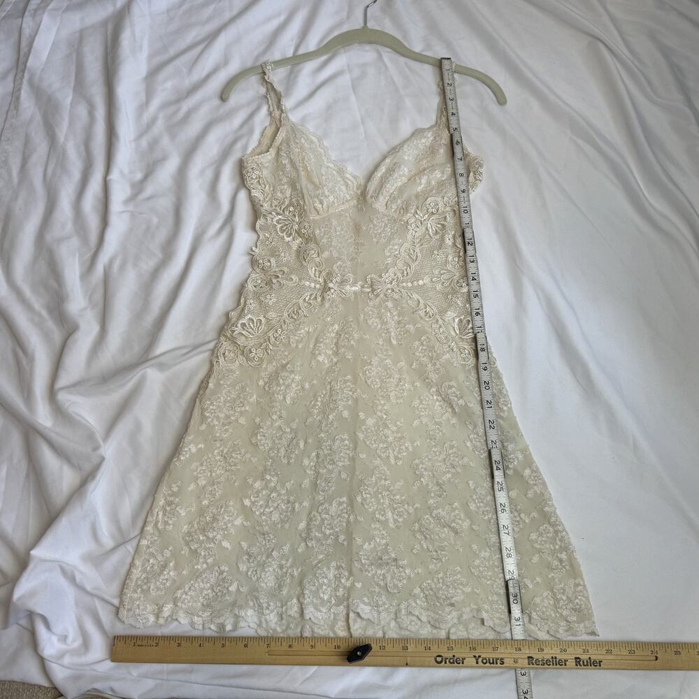Y2K Claire Pettibone Coquette Chemise Slip Dress Babydoll Ivory Cream Lace - Picture 5 of 12
